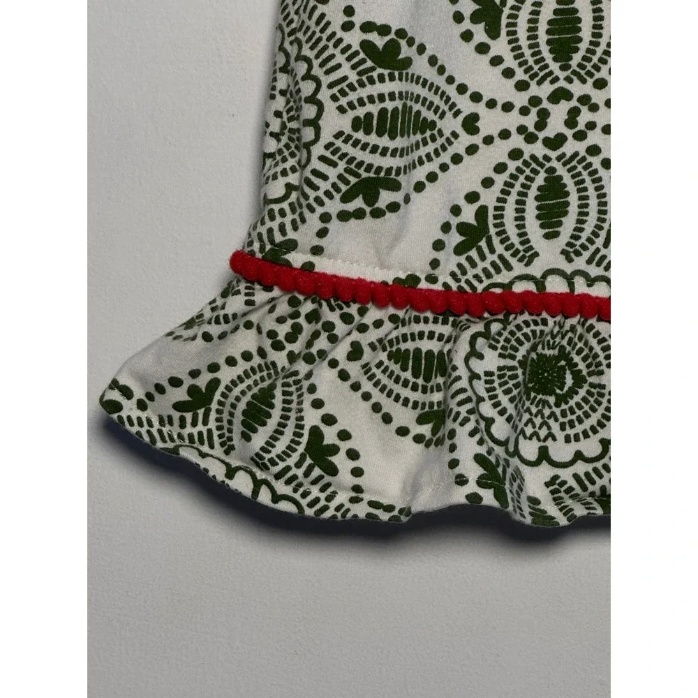 Reindeer Christmas Dress Ruffle Sleeve Holiday Festive‎ Green White child 3/4